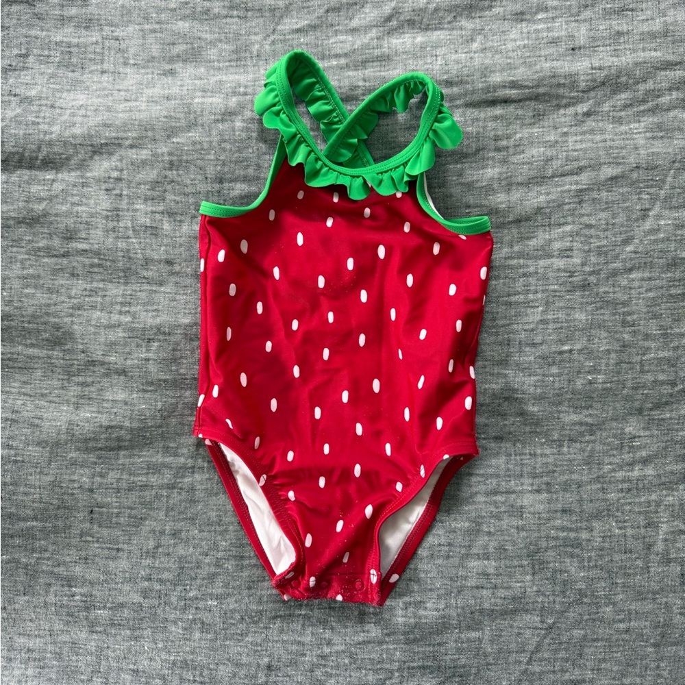 Old Navy strawberry swimsuit, 18-24m